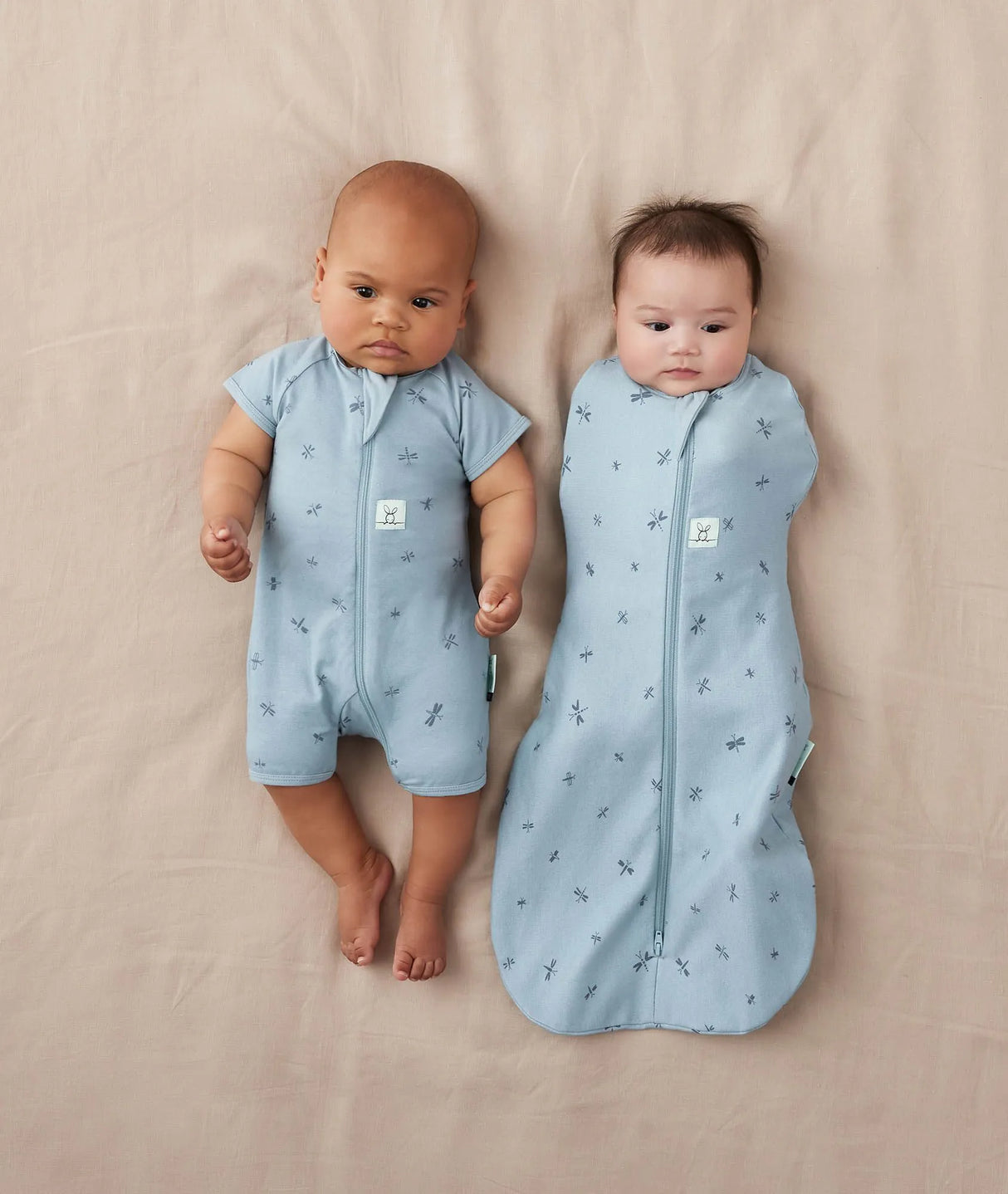ergoPouch Organic Summer Swaddle Sleeping Bag | 0.2 Tog | 0-3 Months - Dragonflies