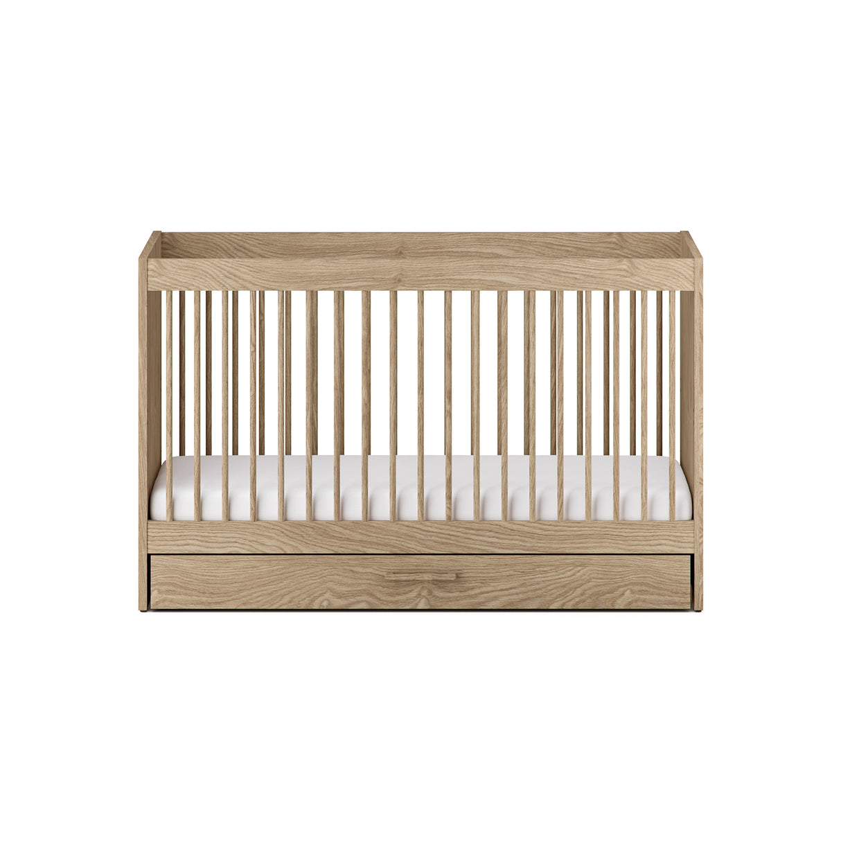 Silver Cross Geneva 4 Piece Nursery Furniture Set with Cot Bed, Under Drawer, Dresser, Wardrobe and Carmel Rocking Chair