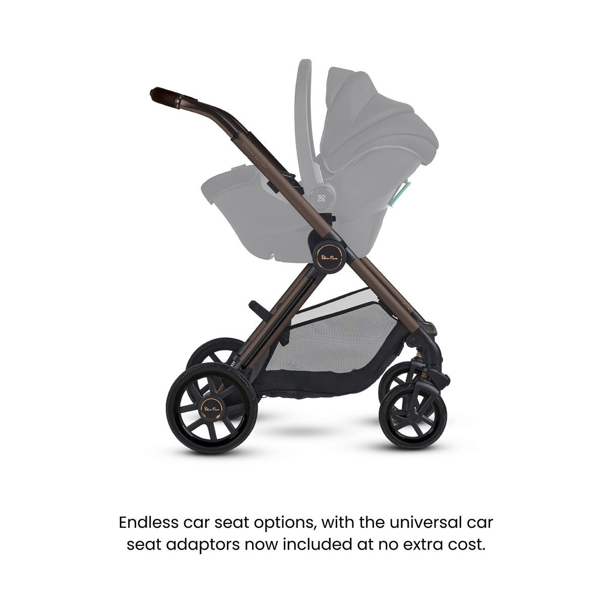 Silver Cross Reef 2 Special Edition Ultimate Travel System Bundle with Dream Car Seat and Motion 2 Car Seat - Ganache