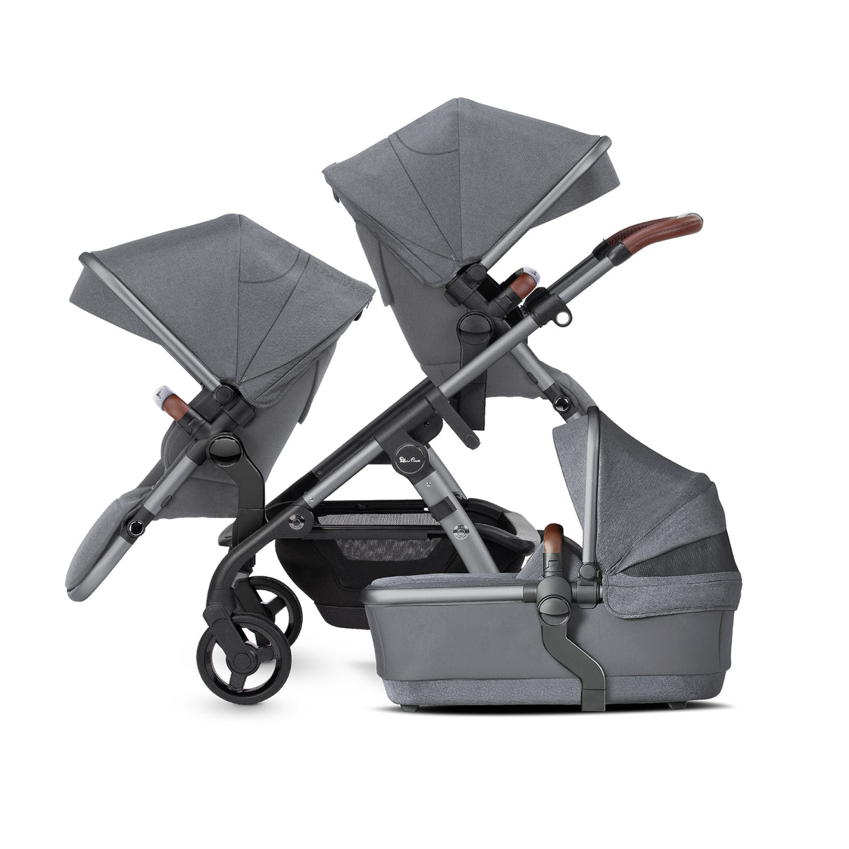 Silver Cross Wave 3 Single to Double Travel System with Dream Car Seat and Motion 2 360 Car Seat - Lunar