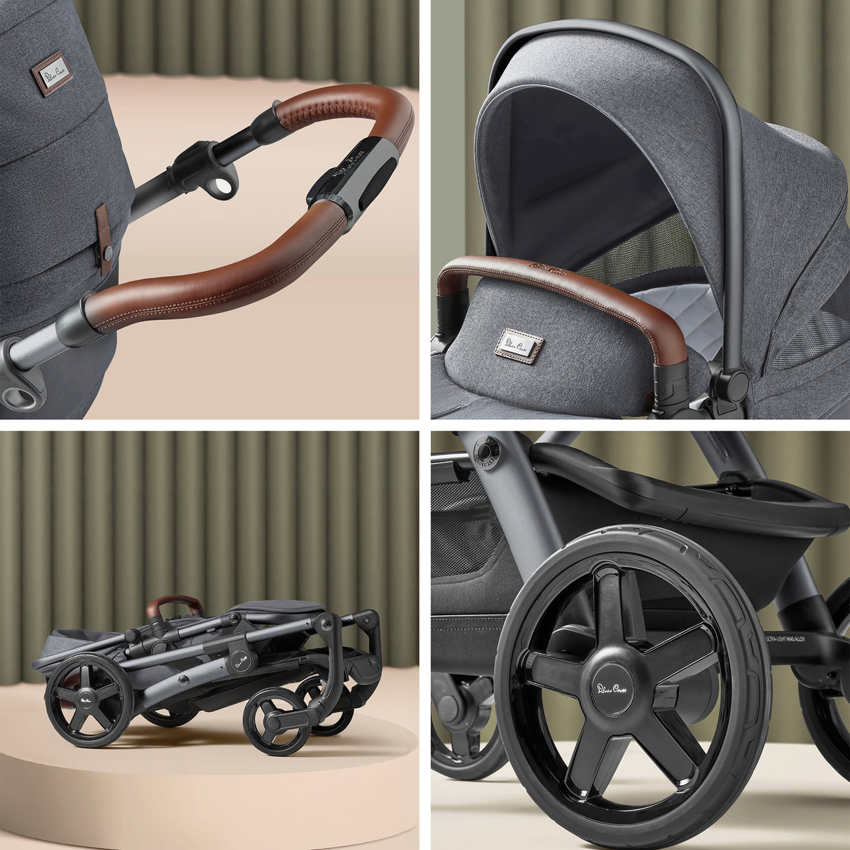 Silver Cross Wave 3 Single to Double Travel System with Dream Car Seat and Motion 2 360 Car Seat - Lunar