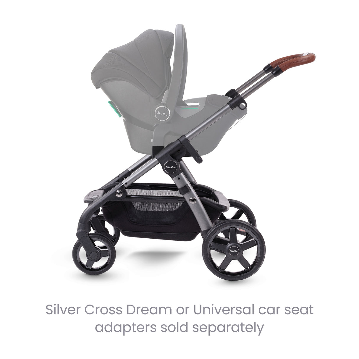 Silver Cross Wave 3 Single to Double Travel System with Dream Car Seat and Motion 2 360 Car Seat - Lunar