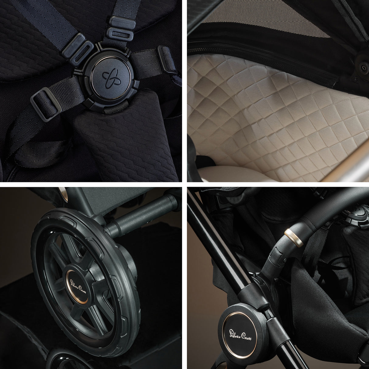 Silver Cross Reef 2 Special Edition Ultimate Travel System Bundle with Glide Plus 360, Approach Plus 360 Car Seat and ISOFIX Base - Espresso