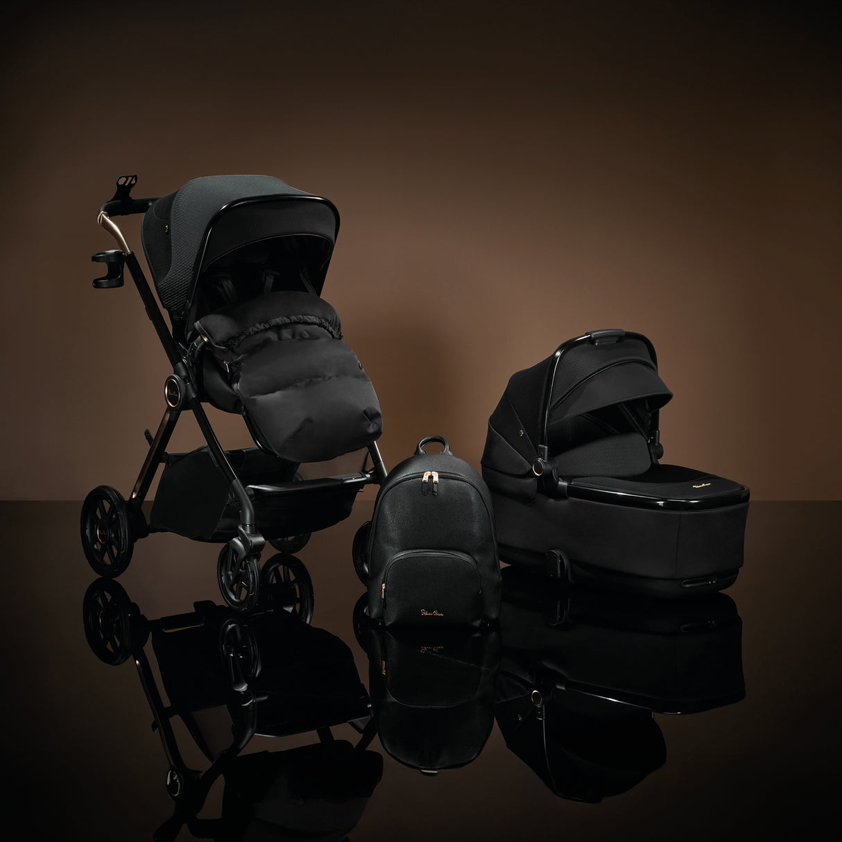 Silver Cross Reef 2 Special Edition Ultimate Travel System Bundle with Glide Plus 360, Approach Plus 360 Car Seat and ISOFIX Base - Espresso