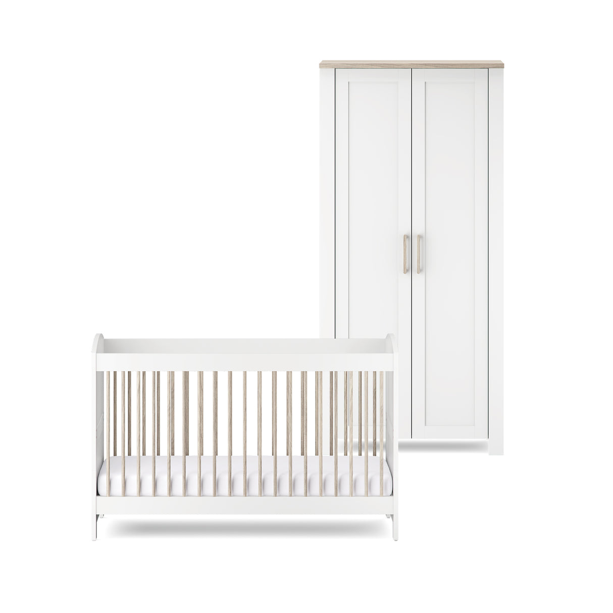 Silver Cross Valencia 2 Piece Nursery Furniture Set with Cot Bed and Wardrobe