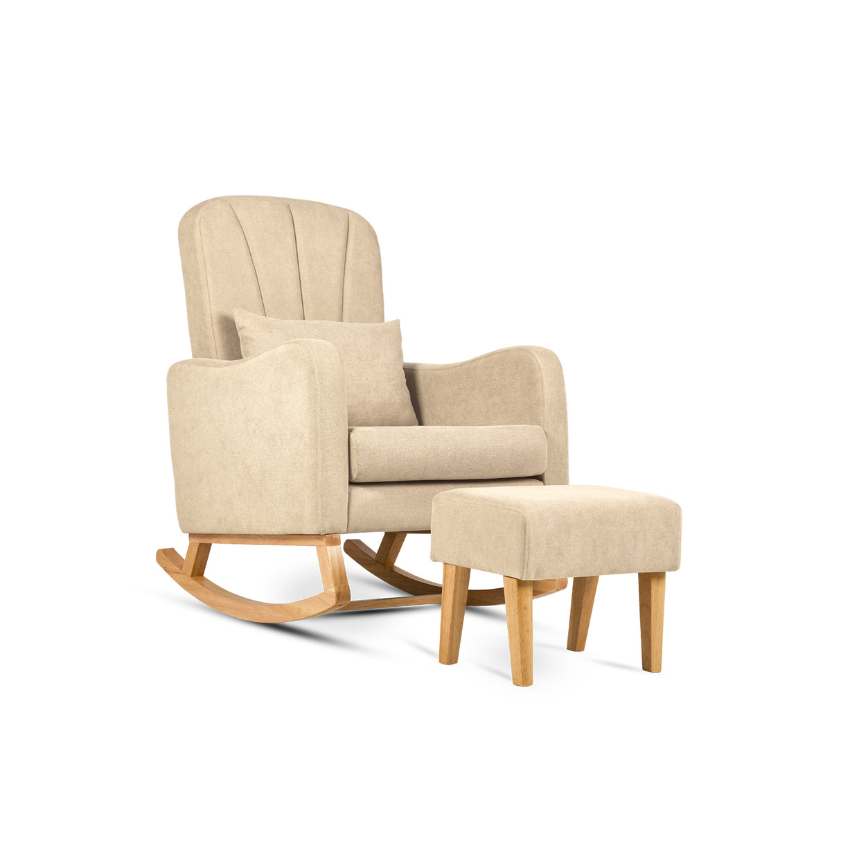 Silver Cross Geneva 4 Piece Nursery Furniture Set with Cot Bed, Under Drawer, Dresser, Wardrobe and Carmel Rocking Chair