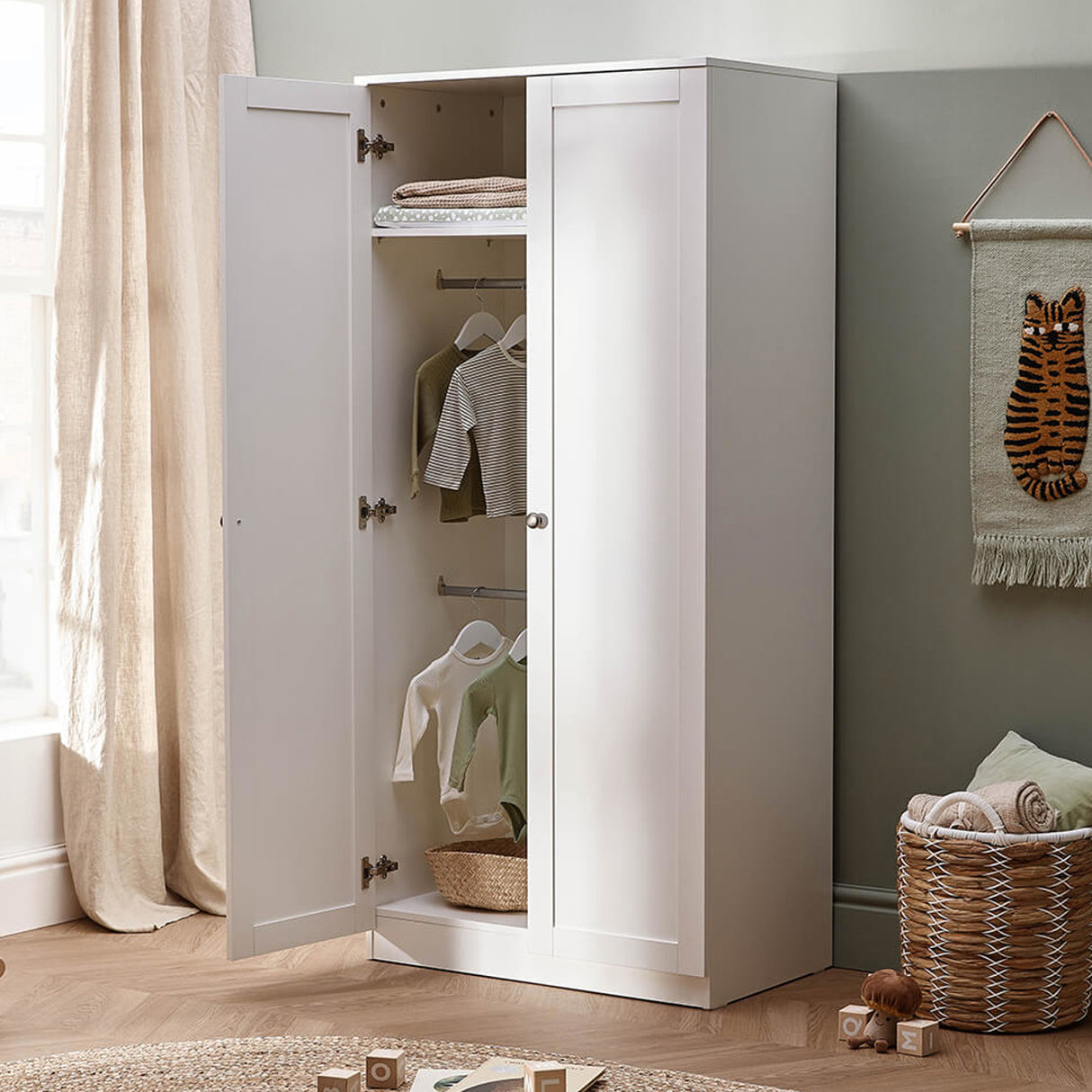 Silver Cross Bromley Double Nursery Wardrobe – White