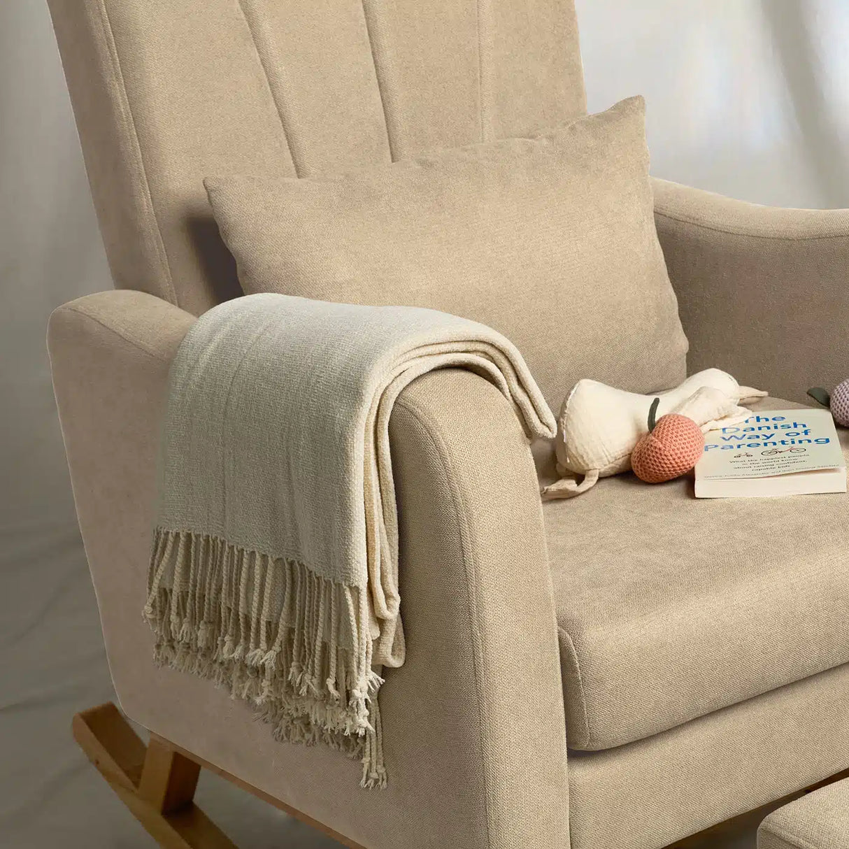 Silver Cross Carmel Nursery Rocking Chair & Foot Stool – Almond