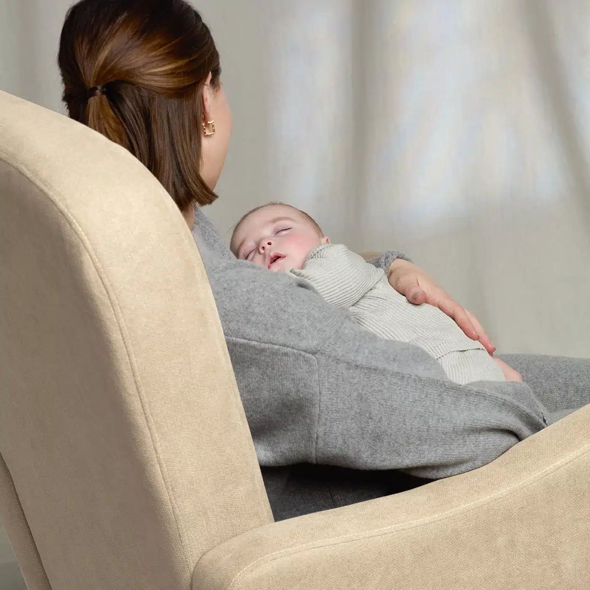 Silver Cross Carmel Nursery Rocking Chair & Foot Stool – Almond