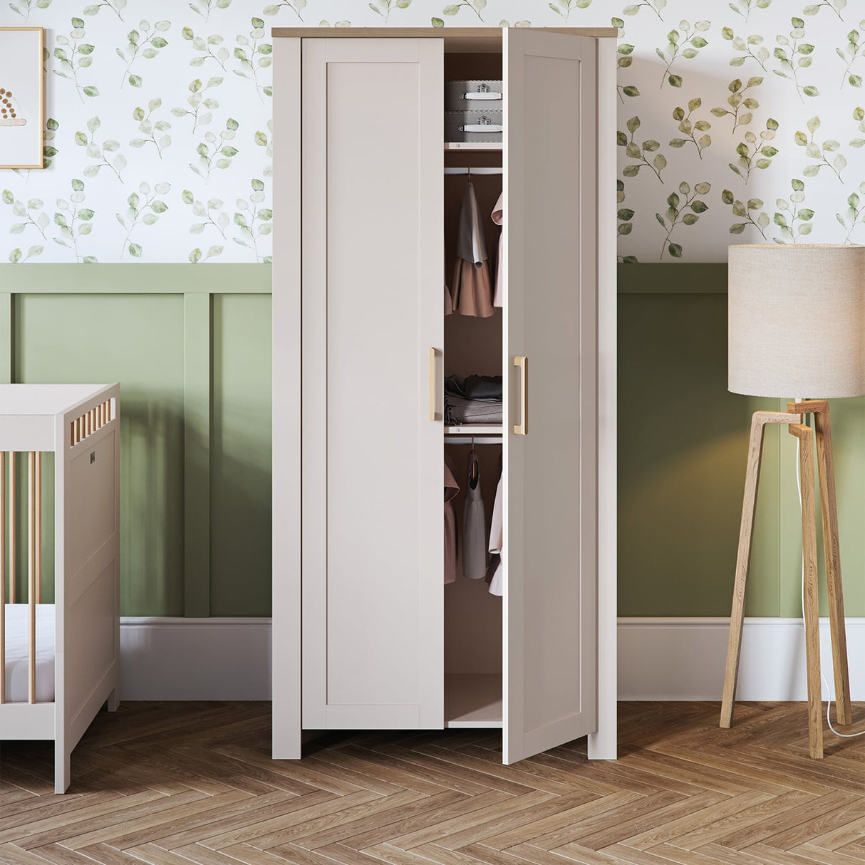 Silver Cross Seville Nursery Double Wardrobe - Cashmere Oak