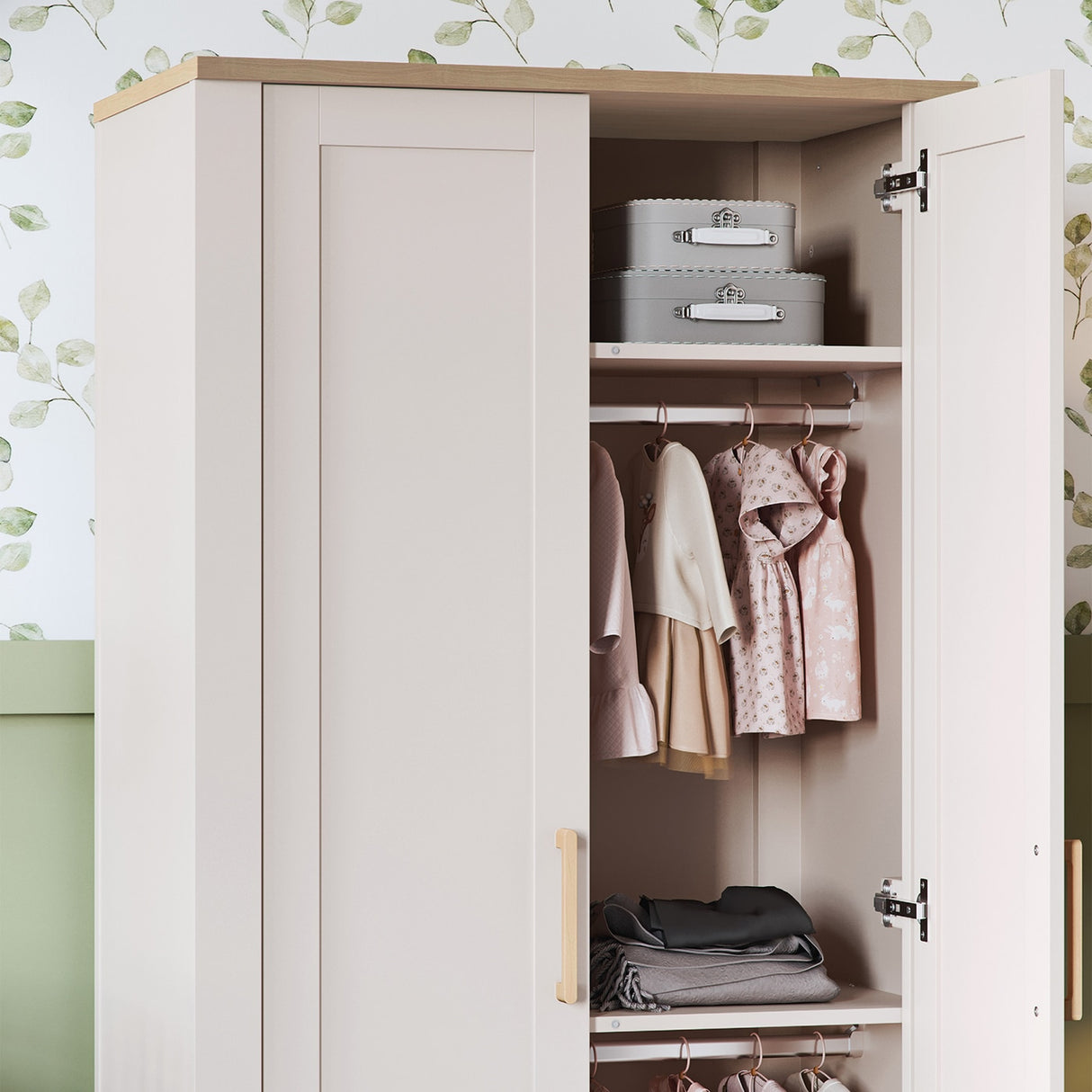 Silver Cross Seville Nursery Double Wardrobe - Cashmere Oak