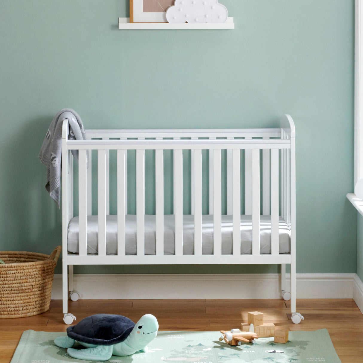 Babymore Space Save Cot - White