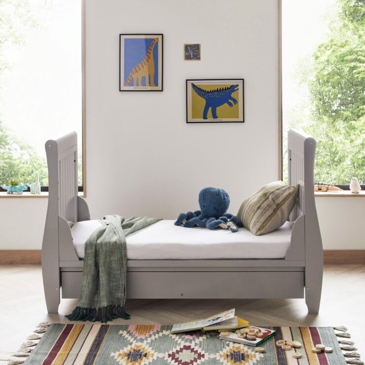 Babymore Stella Drop Side Cot Bed - Grey