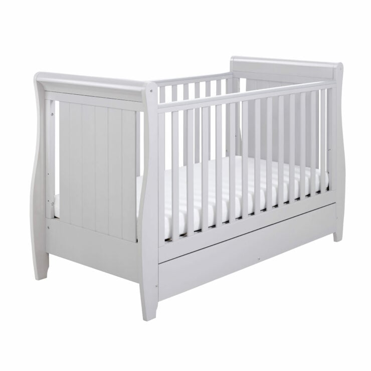 Babymore Stella Drop Side Cot Bed - Grey