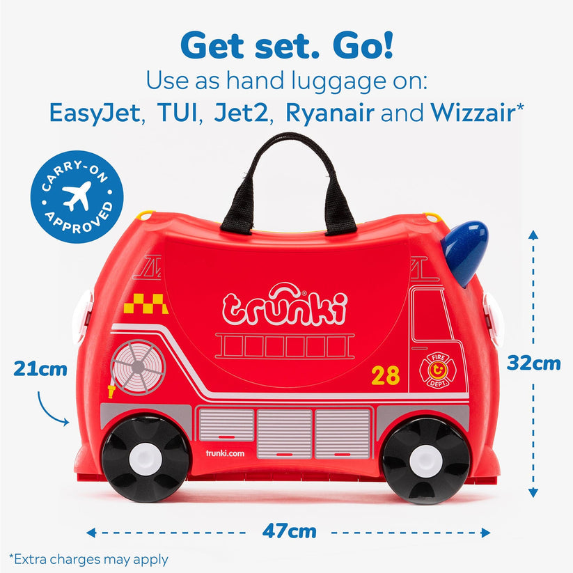 Trunki Ride-On Suitcase - Frank the Fire Engine