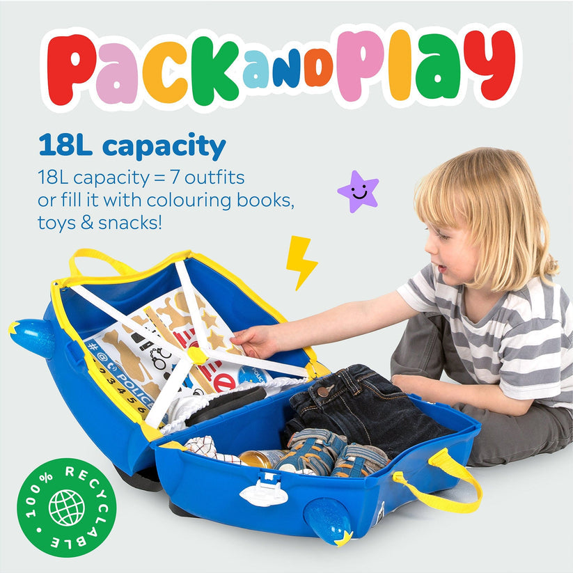 Trunki Ride-On Suitcase - Percy the Police Car