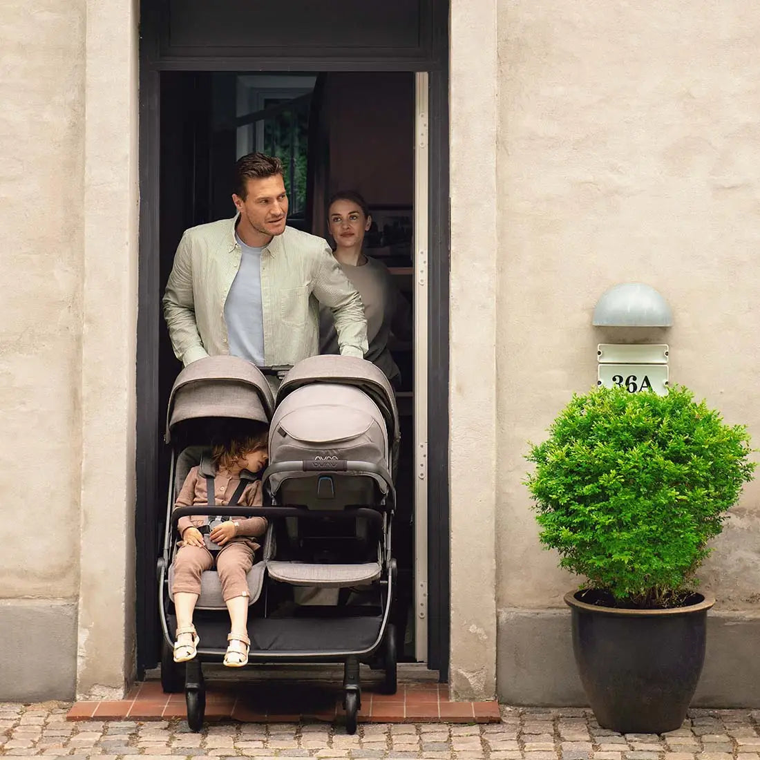 Nuna TRVL DUBL Side-by-Side Stroller – Caviar