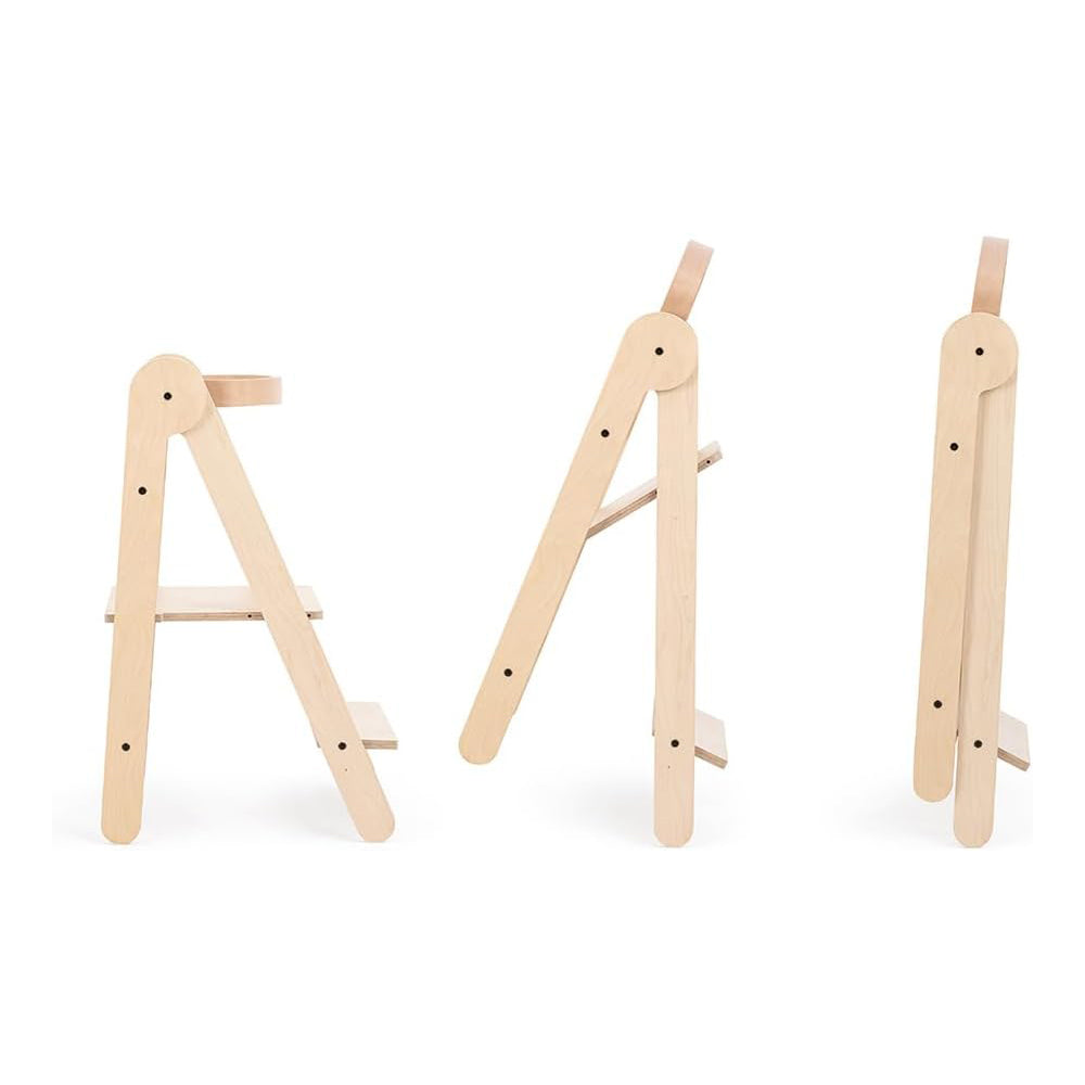MamaToyz Folding Learning Tower Natural Beech Wood Montessori Child Safety Platform