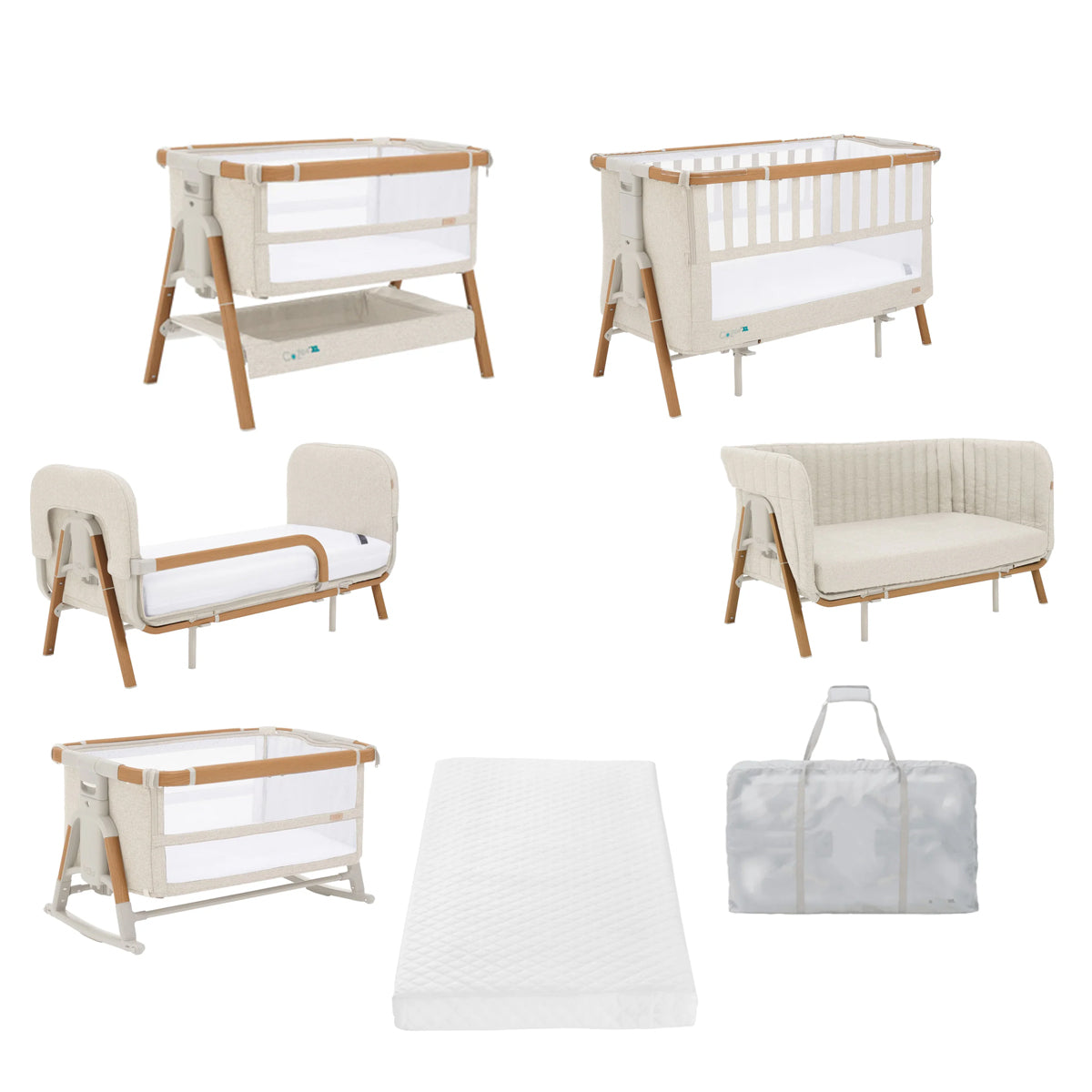 Tutti Bambini Cozee XL Complete Birth to 4 Years Bundle - Scandinavian Walnut & Ecru