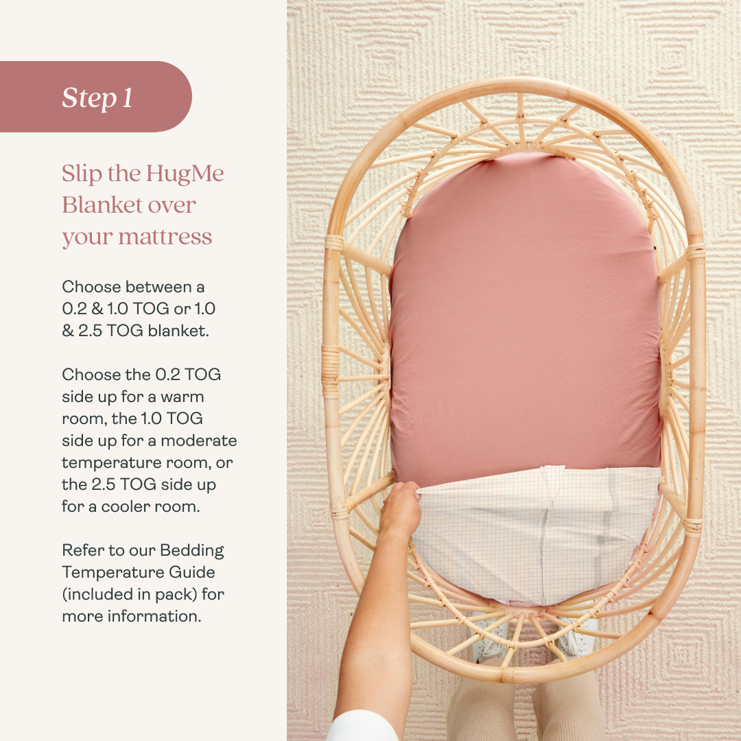 ergoPouch Organic Crib All Year/Winter HugMe Blanket | 1.0-2.5 Tog - Caramel Grid