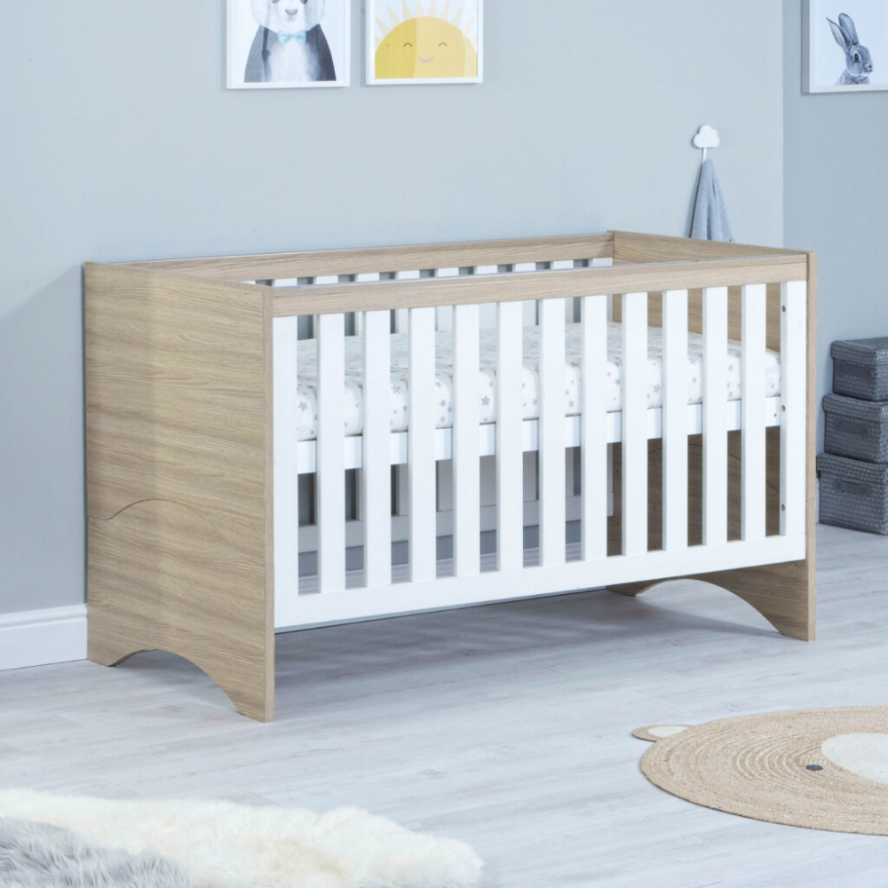 Babymore Veni Cot Bed - Oak White - image 3