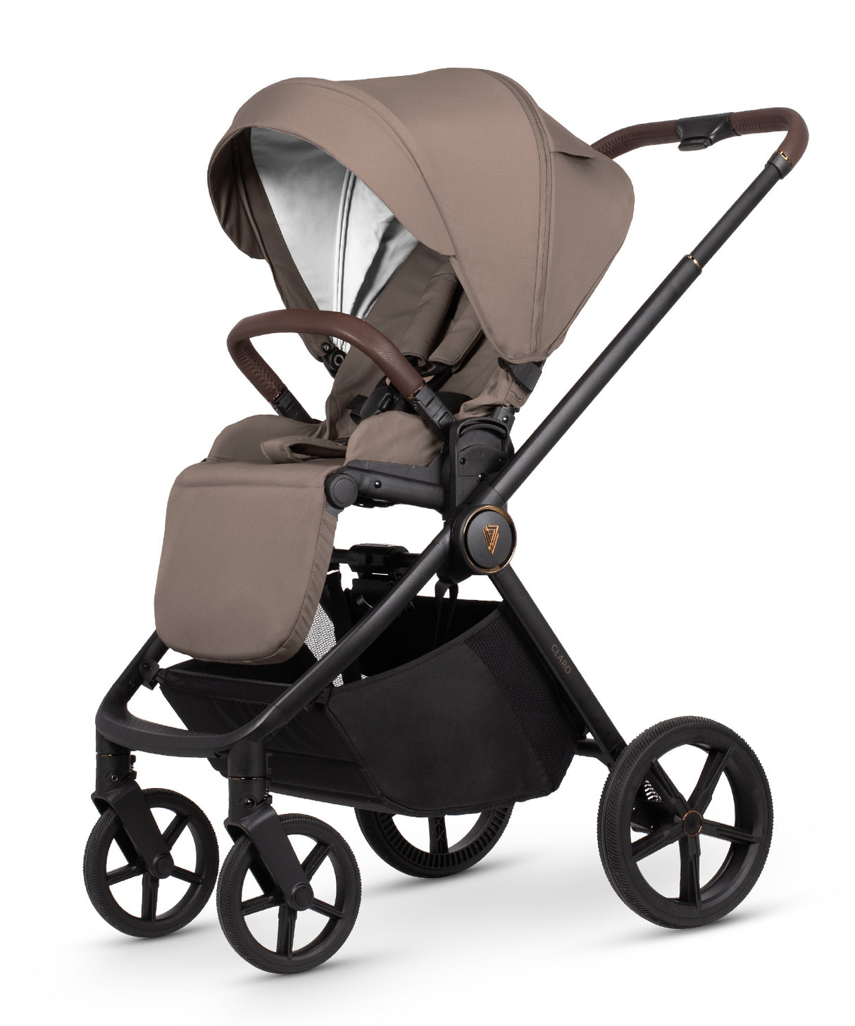 Venicci Claro Travel System with Tiago 360 Car Seat and ISOFIX Base - Almond