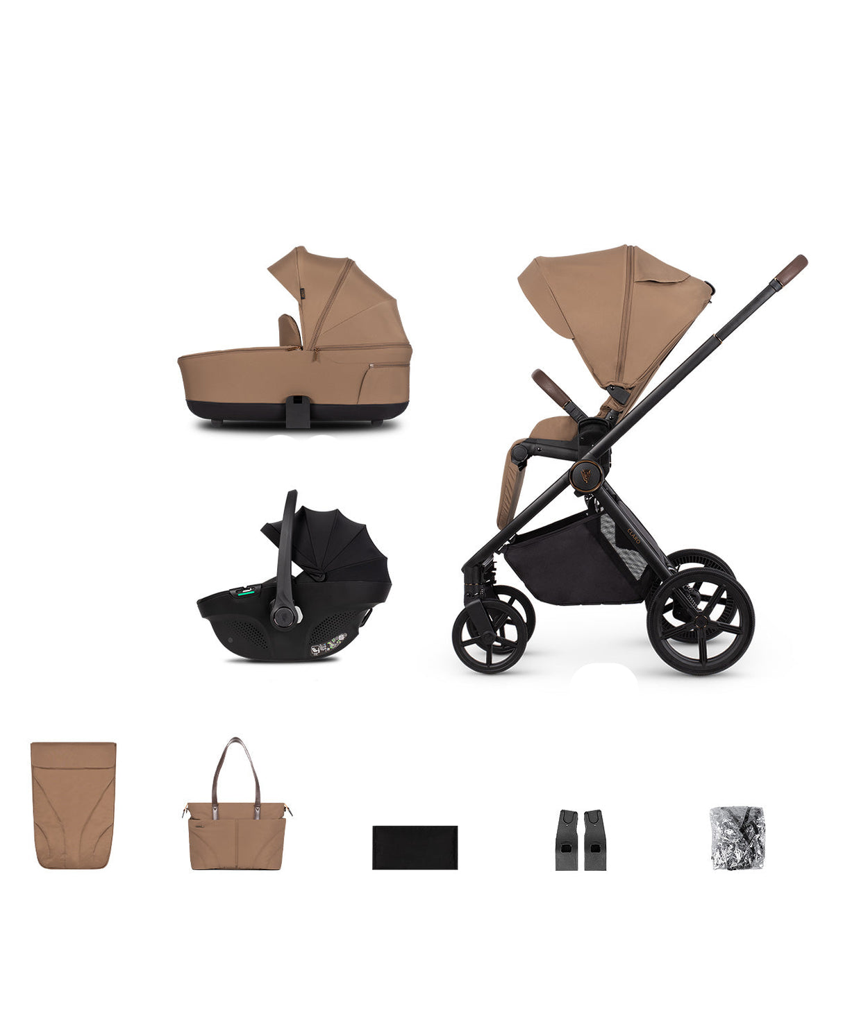 Venicci Claro Travel System with Tiago Car Seat - Caramel