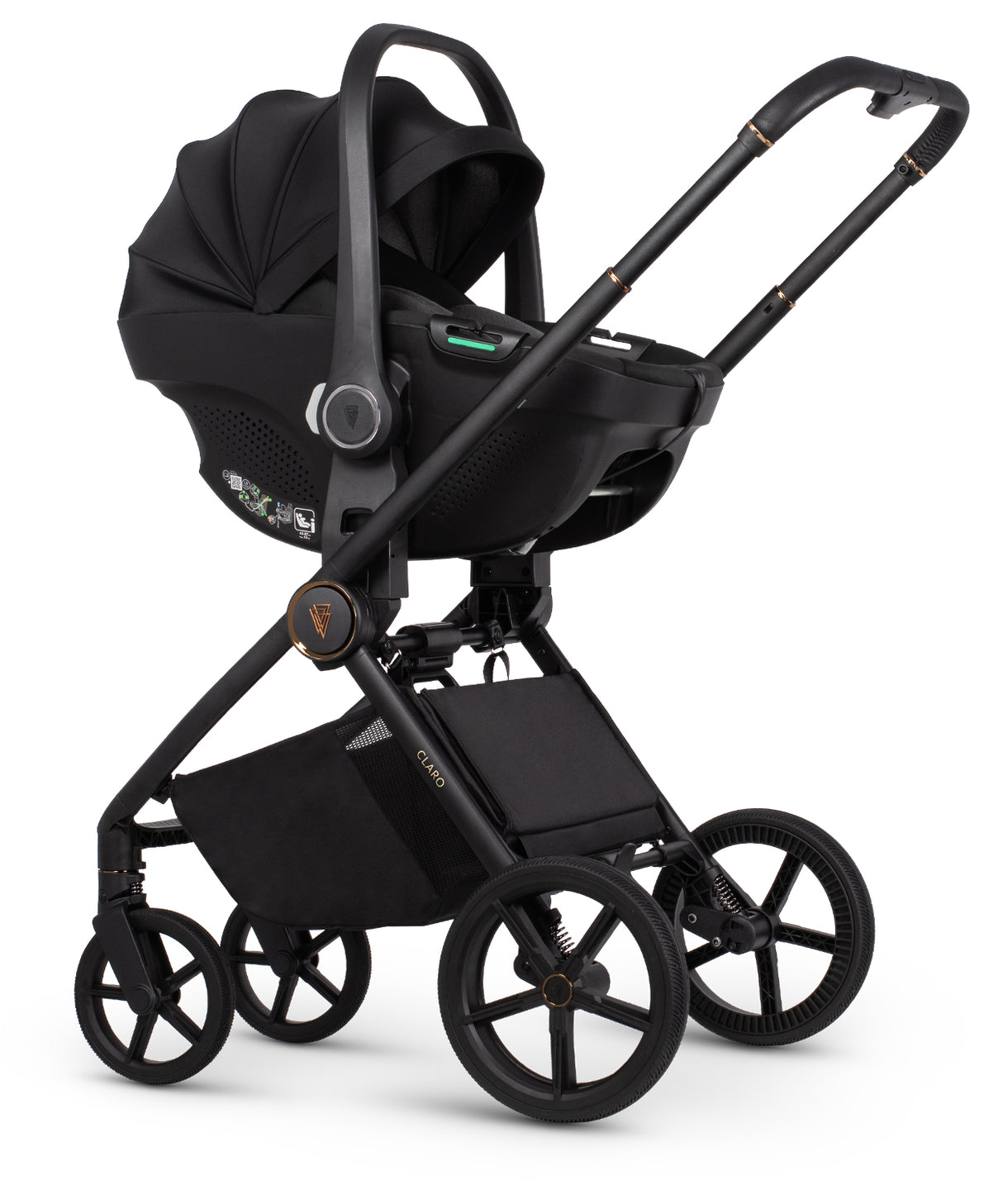 Venicci Claro Travel System with Tiago 360 Car Seat and ISOFIX Base - Noir