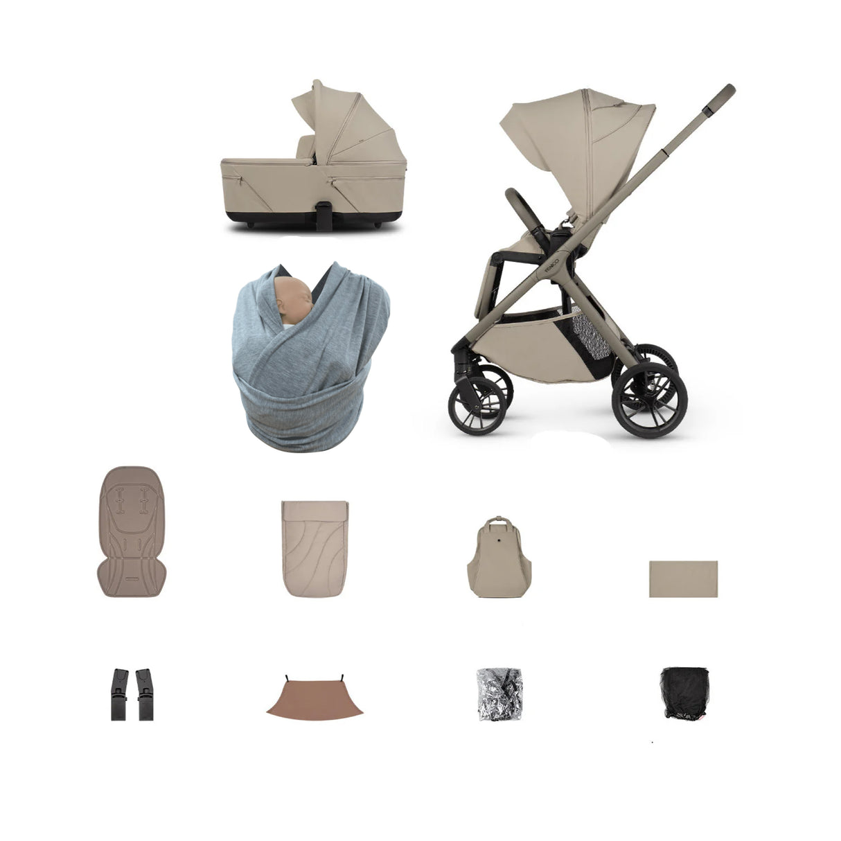 Venicci Tila Pushchair Bundle with Accessories - Latte