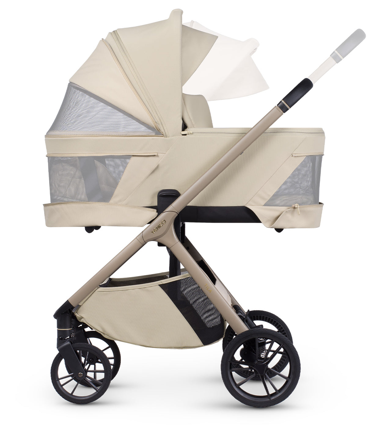 Venicci Tila Travel System with Accessories and Tiago Car Seat - Sabbia