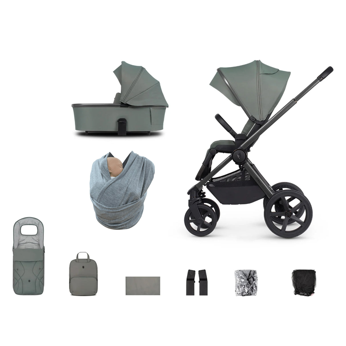 Venicci Upline 2 Pushchair Bundle with Accessories - Aloe