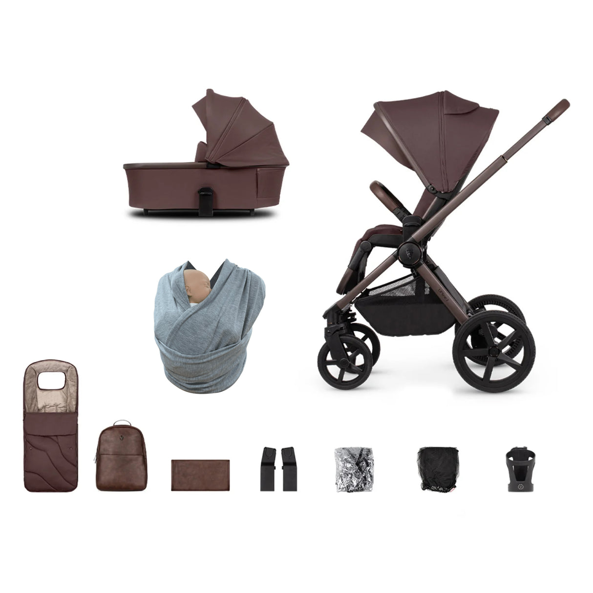 Venicci Upline 2 Special Edition Pushchair Bundle with Accessories - Burgundy