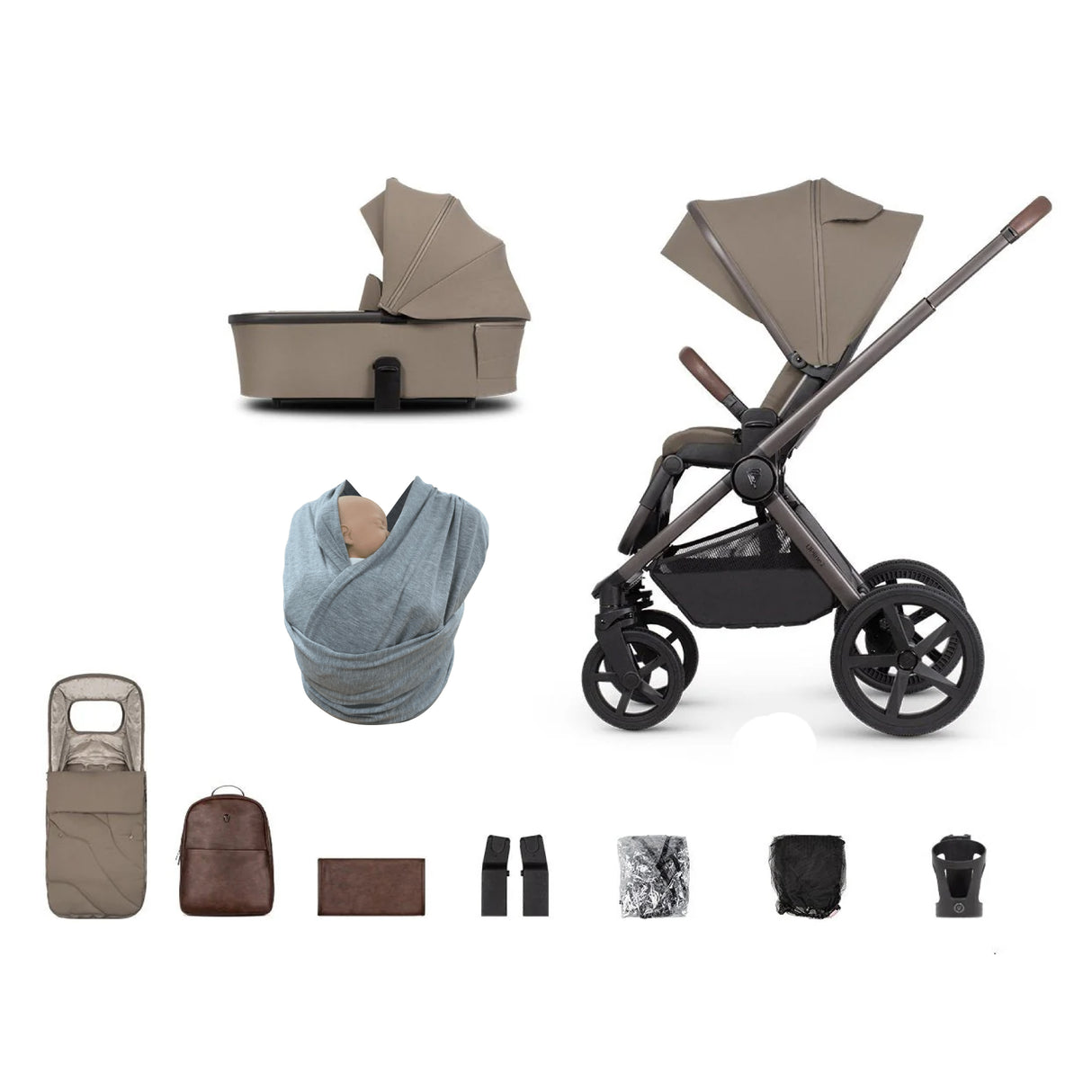 Venicci Upline 2 Special Edition Pushchair Bundle with Accessories - Powder