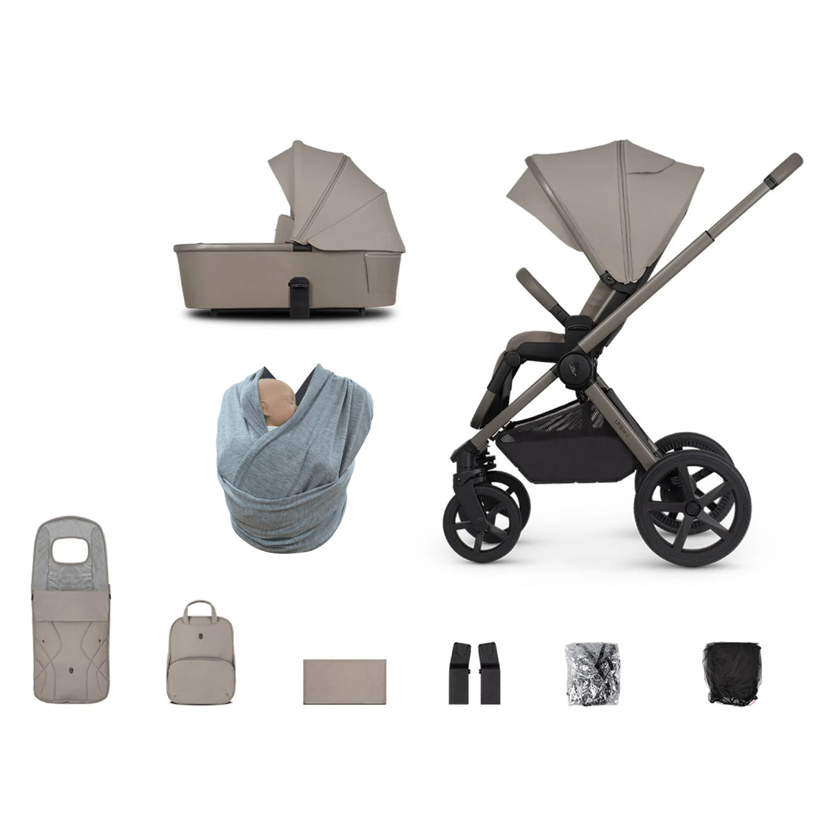 Venicci Upline 2 Pushchair Bundle with Accessories - Taupe