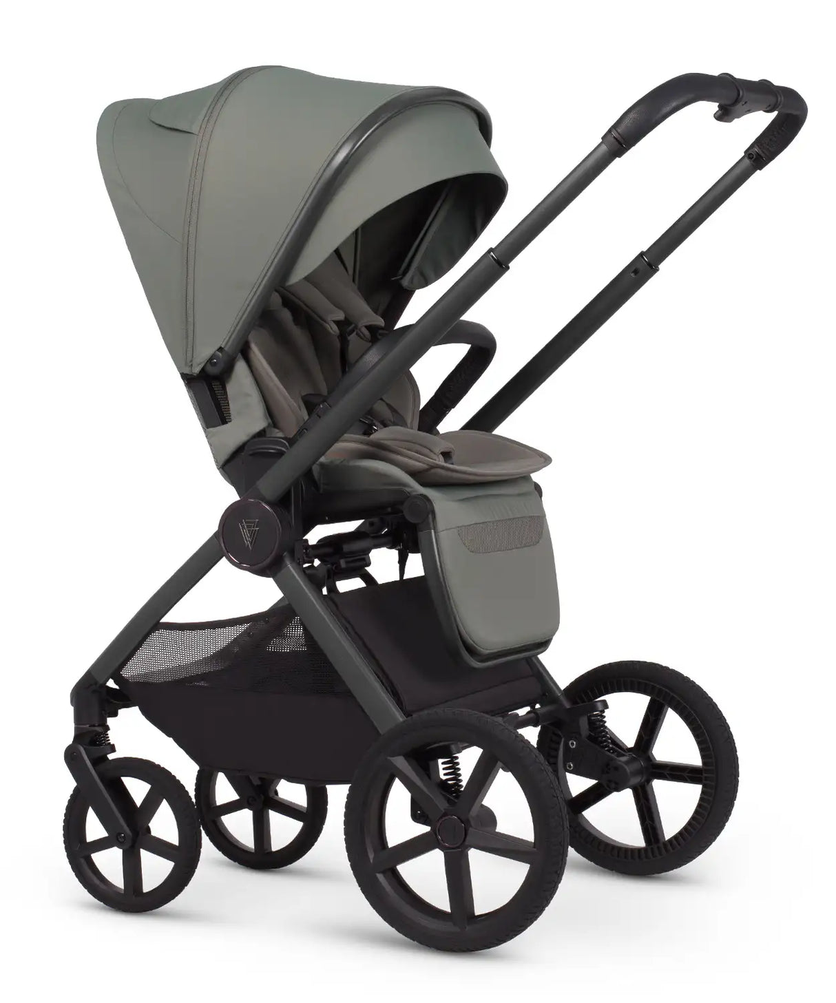 Venicci Upline 3 Travel System with Cybex Cloud T Sepia Black Car Seat & Base T ISOFIX Base - Aloe