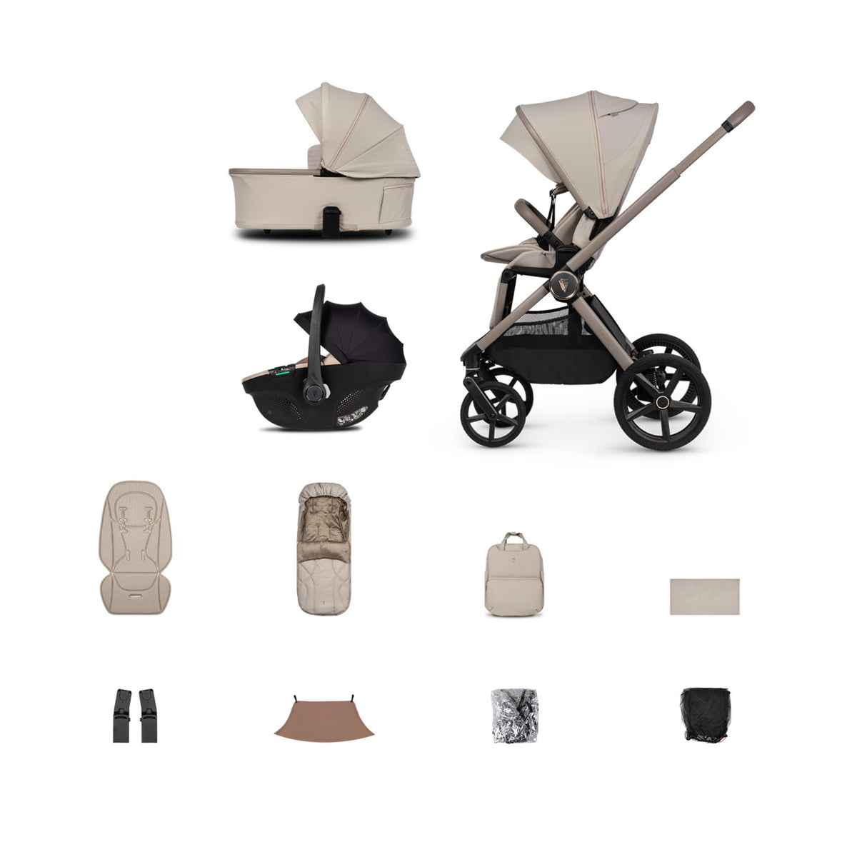 Venicci Upline 3 Travel System with Tiago Car Seat - Pebble