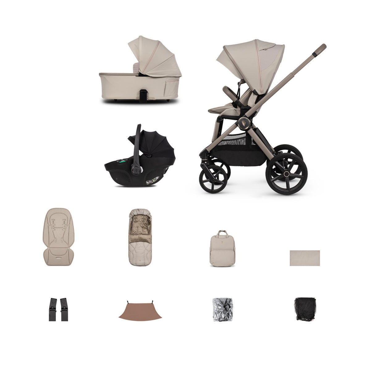 Venicci Upline 3 Travel System with Tiago Car Seat - Pebble