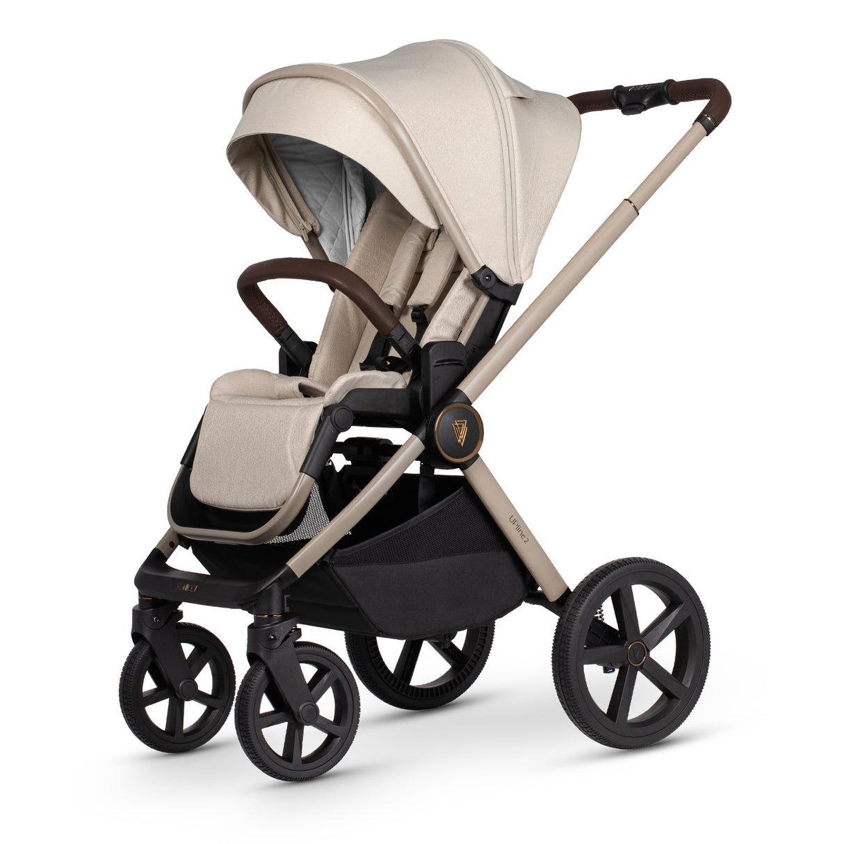 Venicci Upline 2 Travel System with Accessories and Tiago Car Seat - Stone Beige
