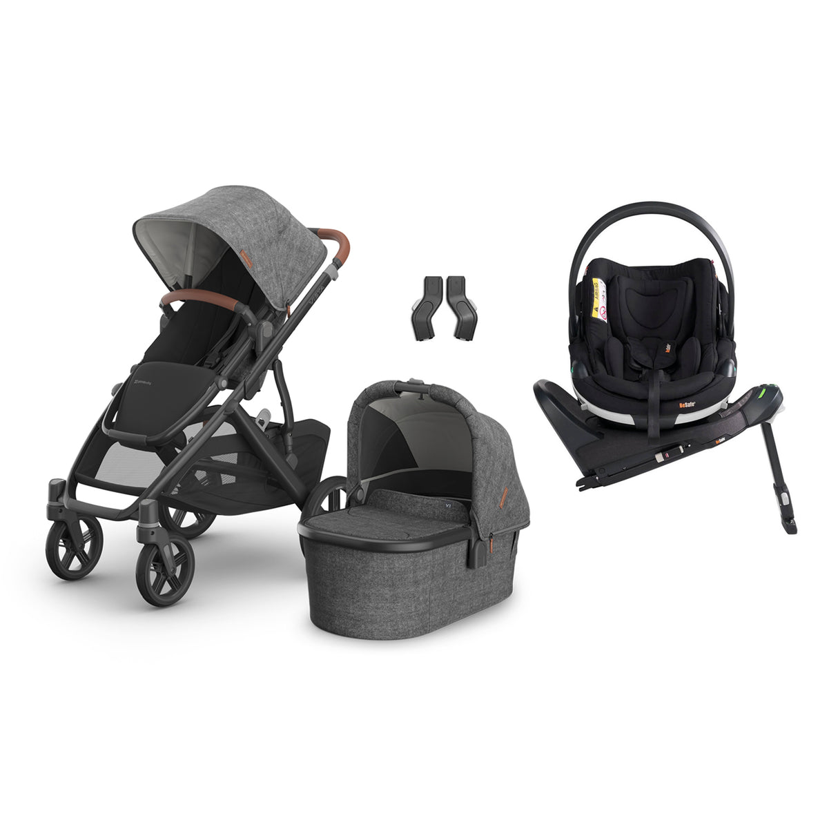 UPPAbaby VISTA V3 Travel System with BeSafe Go Beyond Car Seat and ISOFIX Base - Greyson