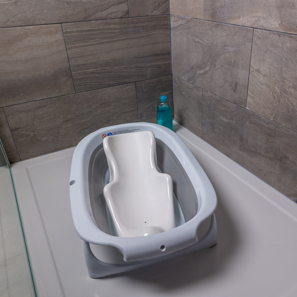 Vital Baby Foldable Compact Baby Bath - White & Grey