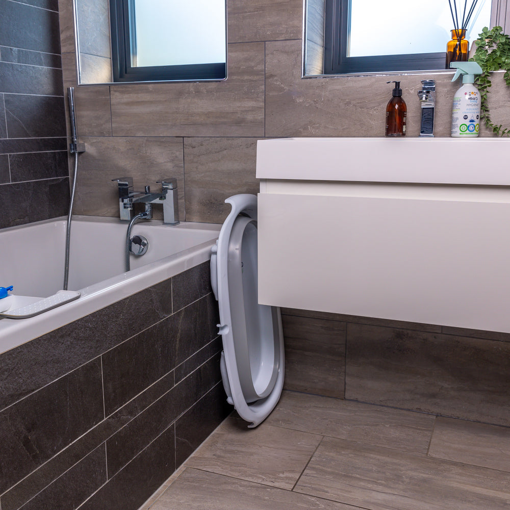 Vital Baby Foldable Compact Baby Bath - White & Grey
