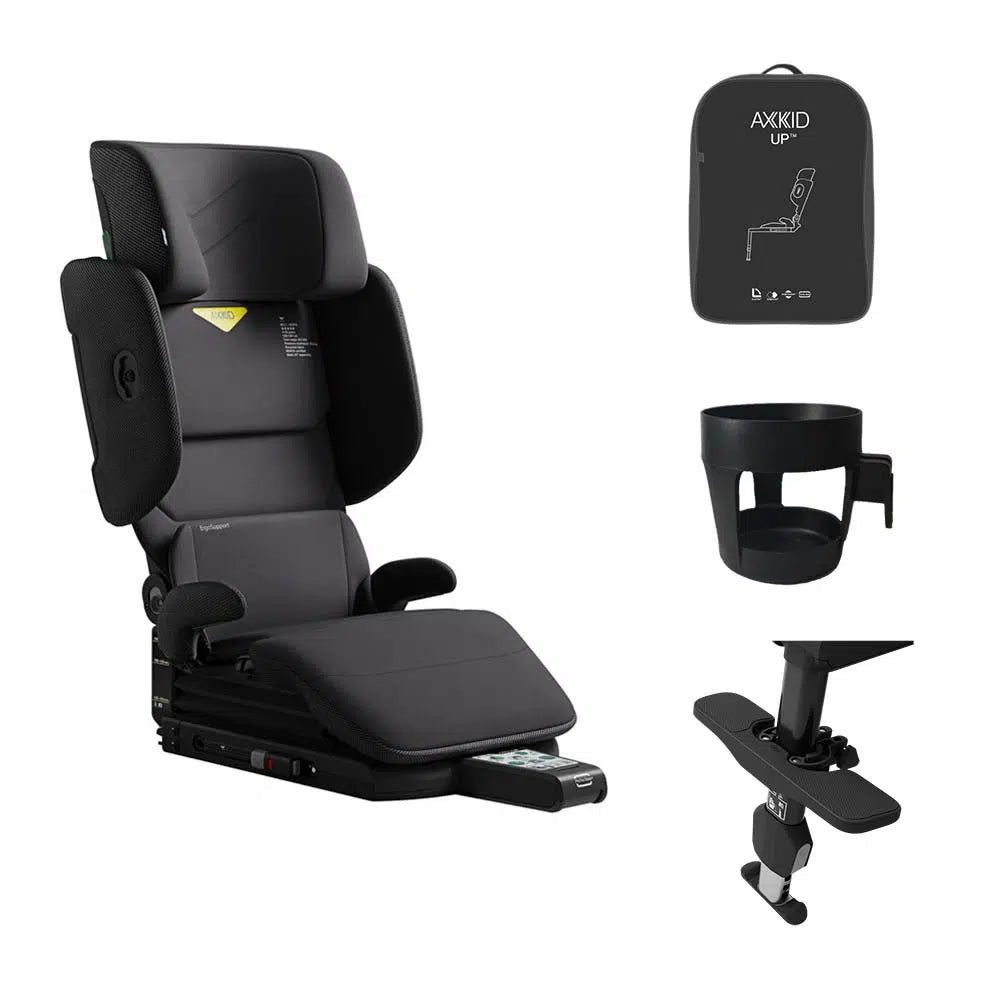 Axkid UP High Back Booster with Accessories - Artic Mist Grey