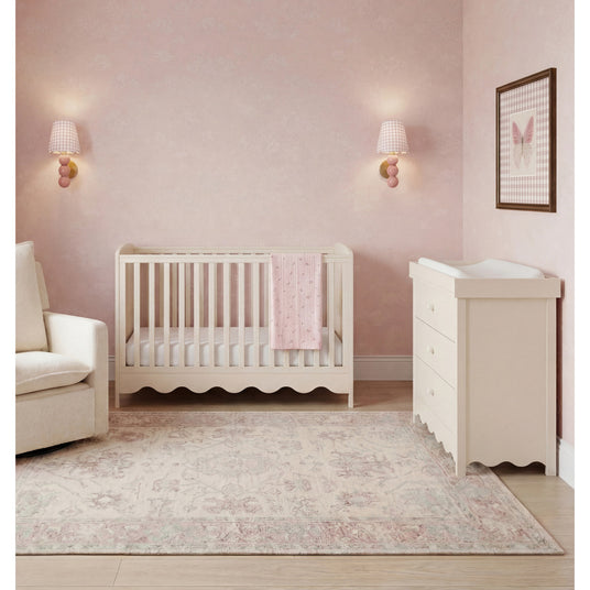 Bebe & Beyond Dancer Cot Bed & Dresser 2 Piece Nursery Furniture Set - Cashmere 1