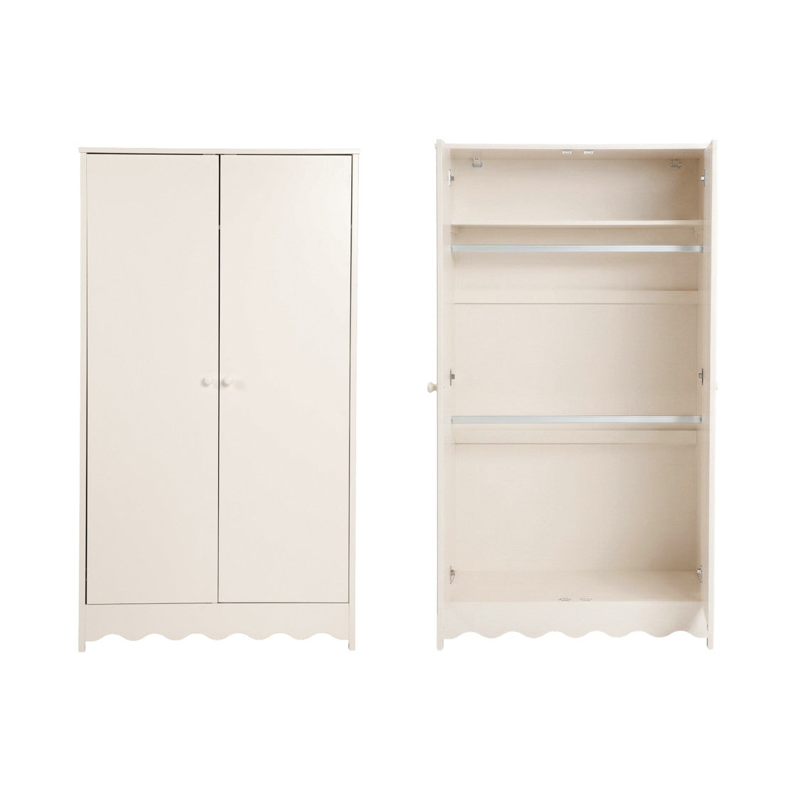 Bebe & Beyond Dancer Cot Bed, Dresser & Wardrobe 3 Piece Nursery Furniture Set - Cashmere 9
