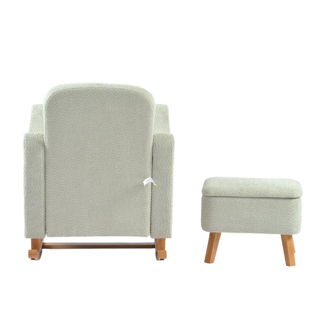 Bebe & Beyond Soother Nursing Chair & Stool - Sage Boucle 5