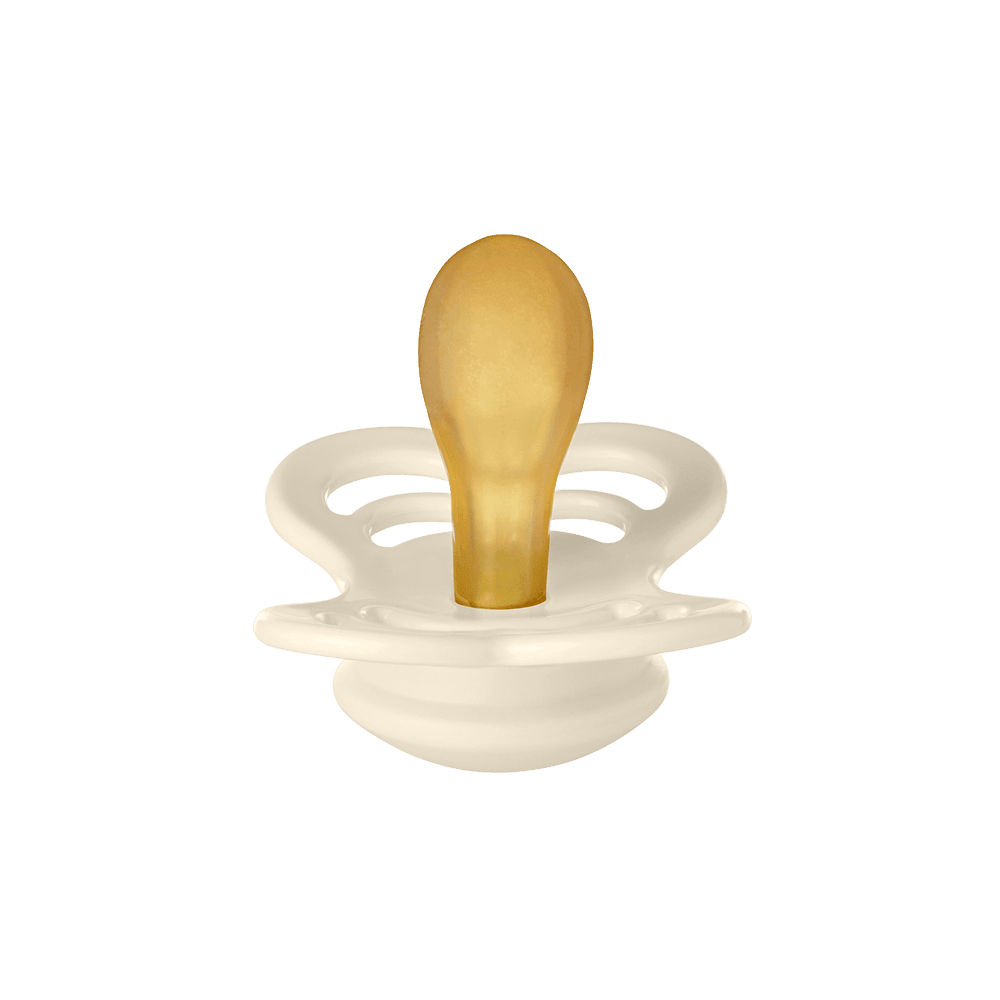 BIBS Supreme Symmetrical Latex Pacifiers Size 2 – Ivory & Sage (2 Pack)