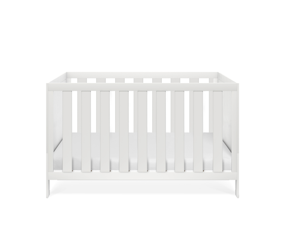 Silver Cross Bromley 2 Piece Nursery Furniture Set with Convertible Cot Bed to Toddler Bed & Dresser - White