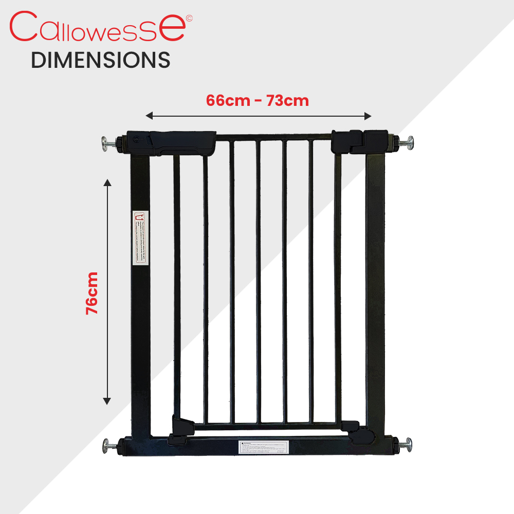 Callowesse Kuvasz Narrow Child & Pet Stair Gate 66-73cm x H76cm Suitable for Doors and Stairs - Black 2