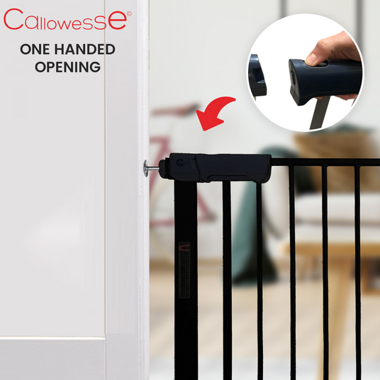 Callowesse Kuvasz Narrow Child & Pet Stair Gate 66-73cm x H76cm Suitable for Doors and Stairs - Black 4