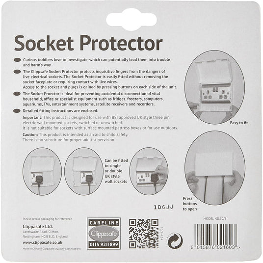 Clippasafe Double Electric Socket Cover - White 3